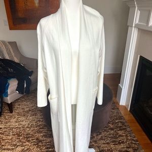 Zara Long Cream Knit Cardigan